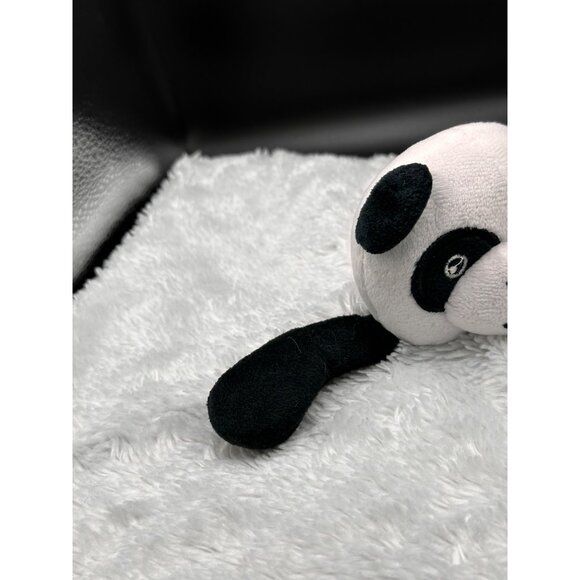 Okie Dokie Panda Plush Baby Security Blanket Lovey Black White Swirl 13” Plush - Picture 3 of 10